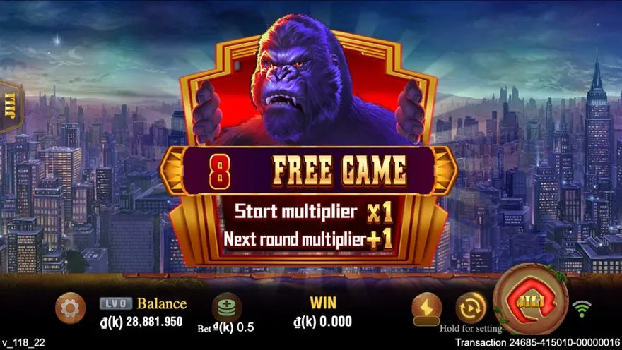 Ảnh màn hình gameplay game Jungle King (slot JILI) chơi tại Laucuagame