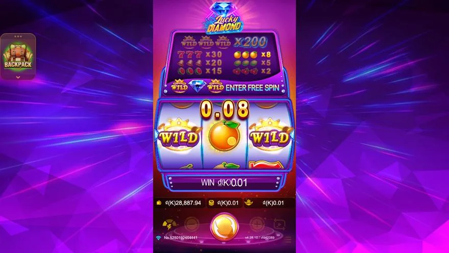 Ảnh màn hình gameplay game Lucky Diamond (slot JDB) chơi tại Laucuagame