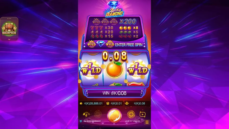 Ảnh bảng biểu tượng & tính năng game Lucky Diamond (slot JDB) chơi tại Laucuagame