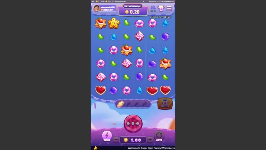 Ảnh bảng biểu tượng & tính năng game Sugar Blast Frenzy (Kingmidas #) (slot) chơi tại Laucuagame