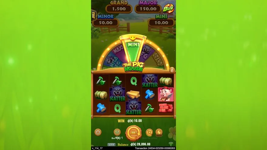 Ảnh bảng biểu tượng & tính năng game The Pig House (slot JILI) chơi tại Laucuagame