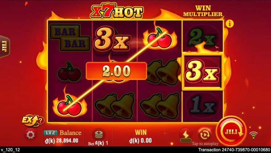 Ảnh bảng biểu tượng & tính năng game X7 HOT (slot JILI) chơi tại Laucuagame